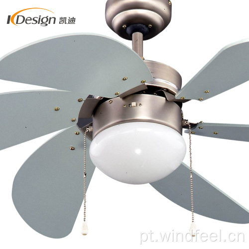 Luz de ventilador de teto moderna pequena de 30 polegadas ventiladores de teto decorativos com motor de cobre de 6 lâminas para quarto